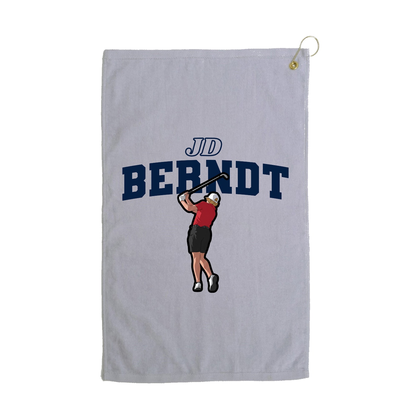 Golf Towel — Name Arch in Grey