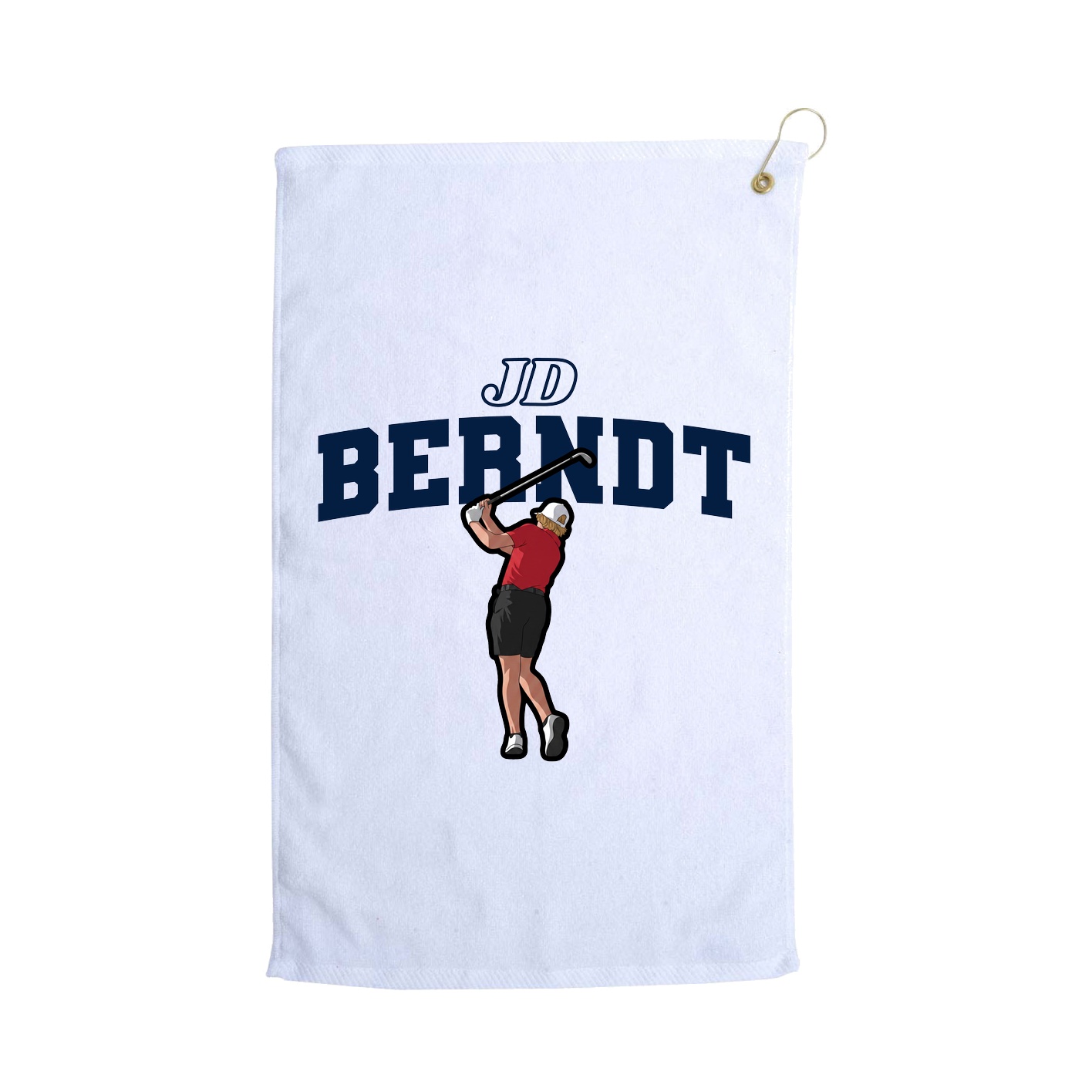 Golf Towel — Name Arch in White