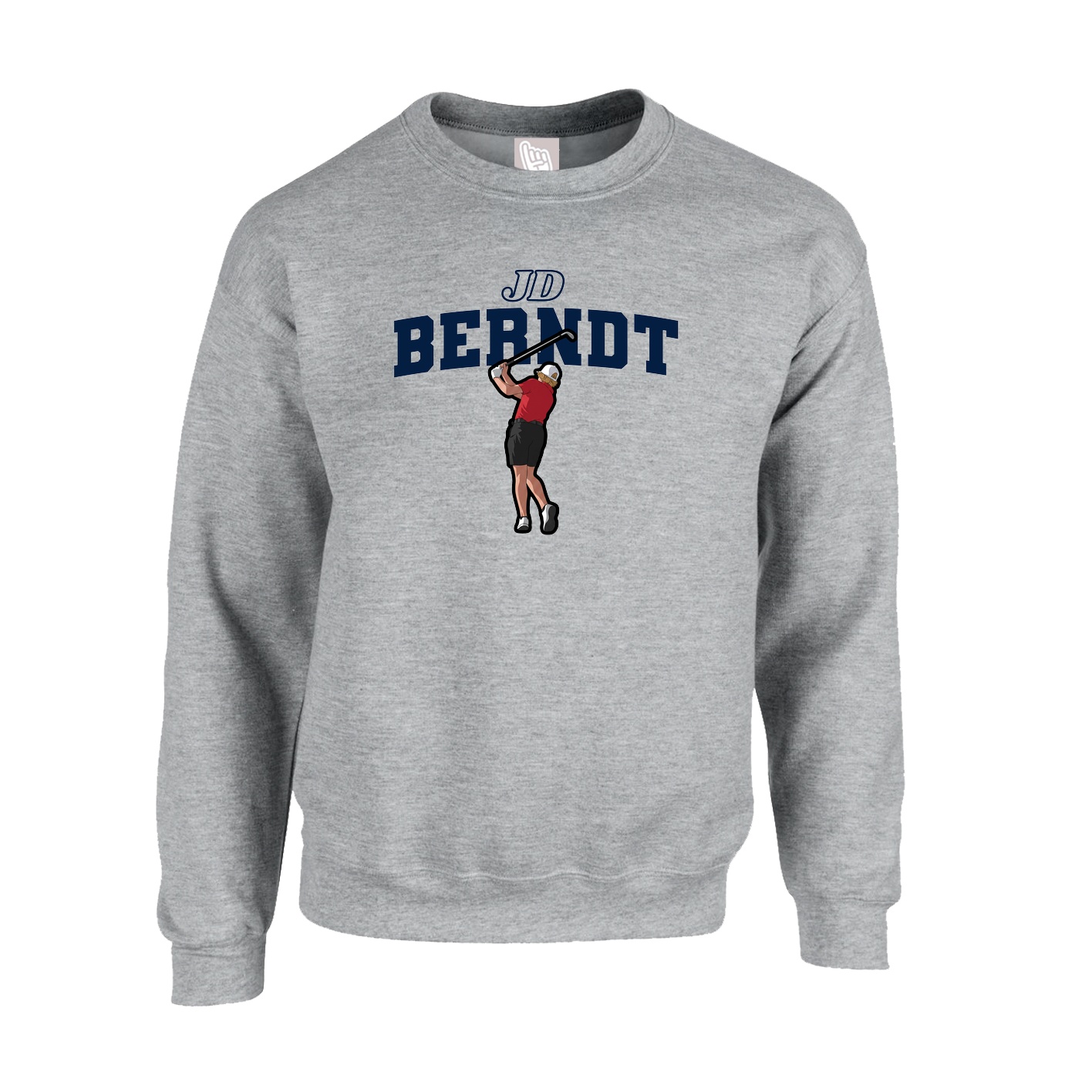 Fleece Crew — Name Arch in Grey