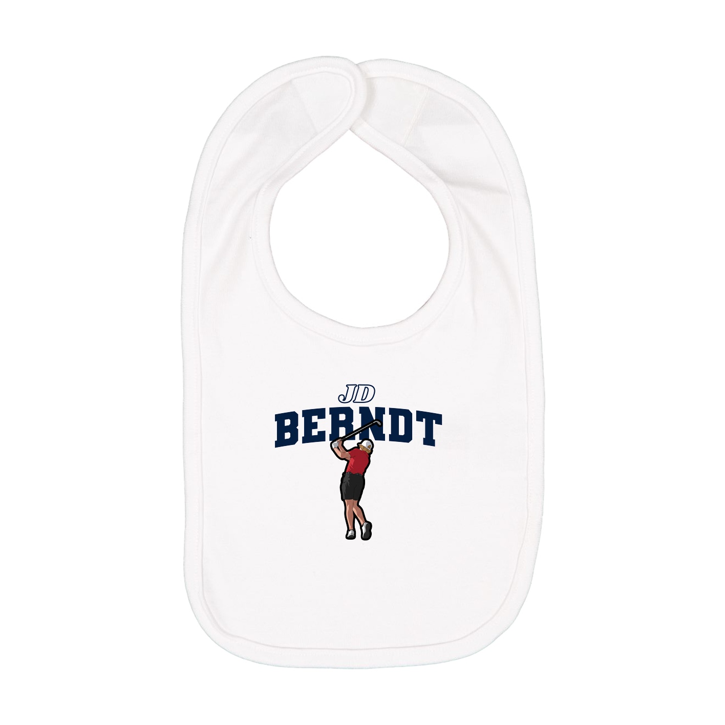 Infant Bib — Name Arch in White