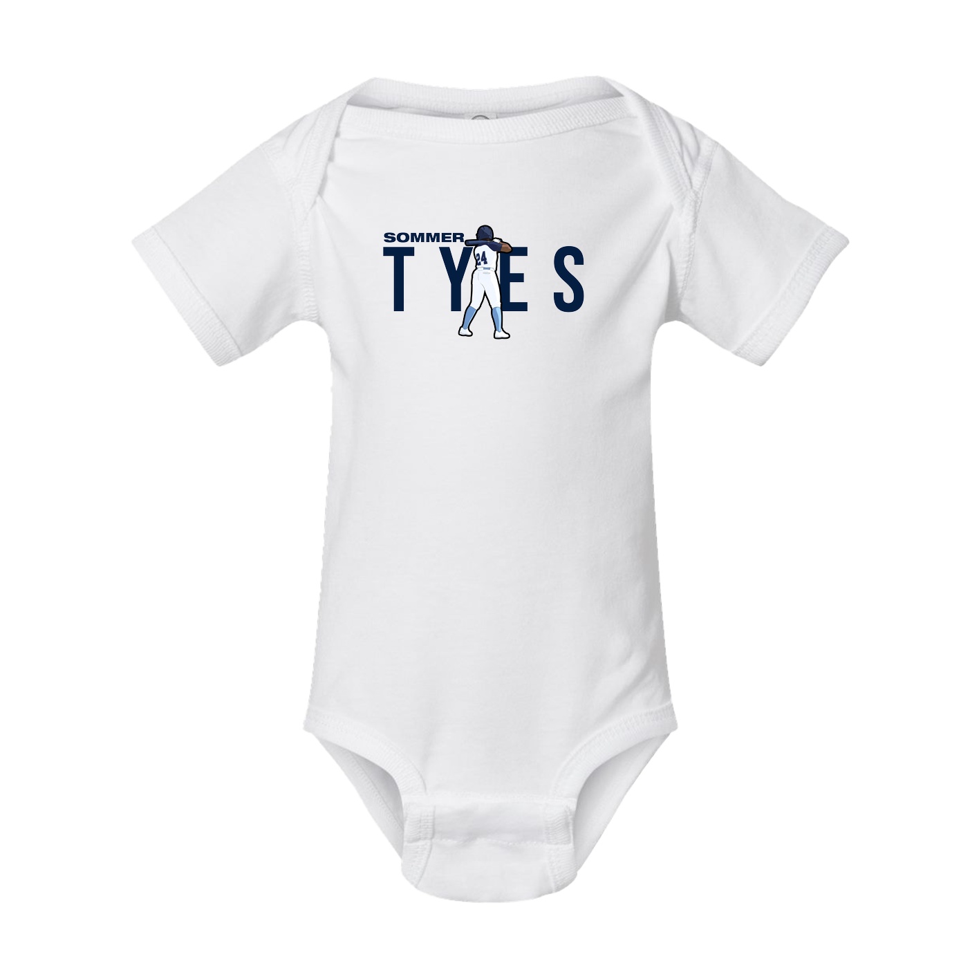 Baby Onesie — Player Name in White