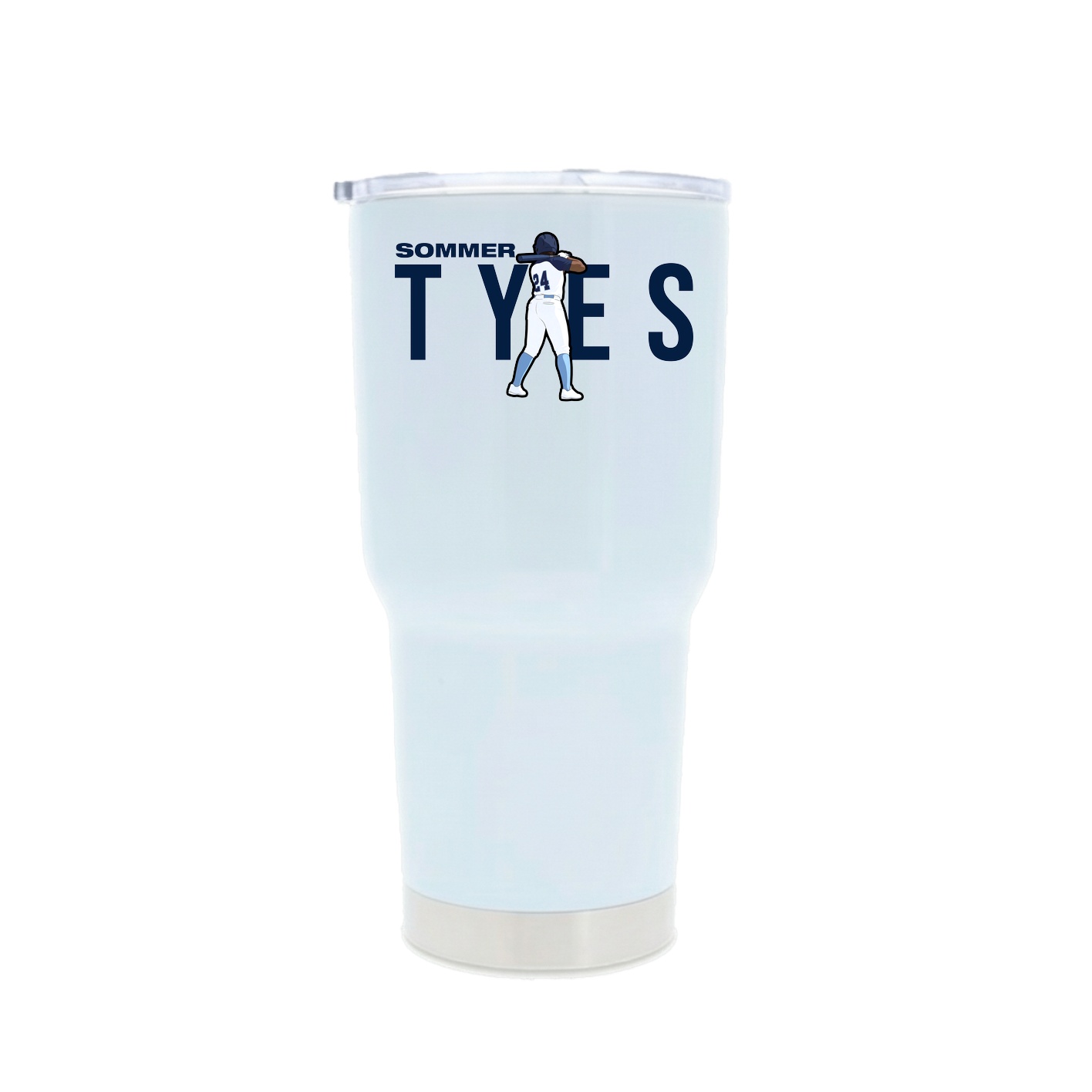 30oz Stainless Steel Tumbler — Player Name in White