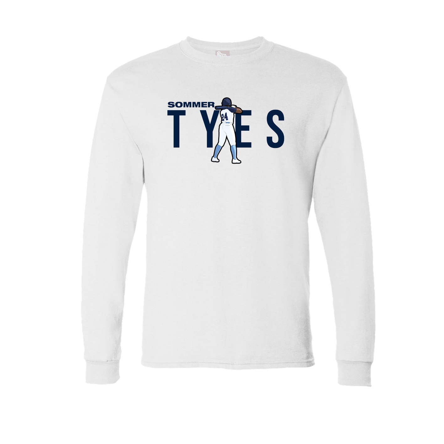 Long Sleeve Tee — Player Name in White