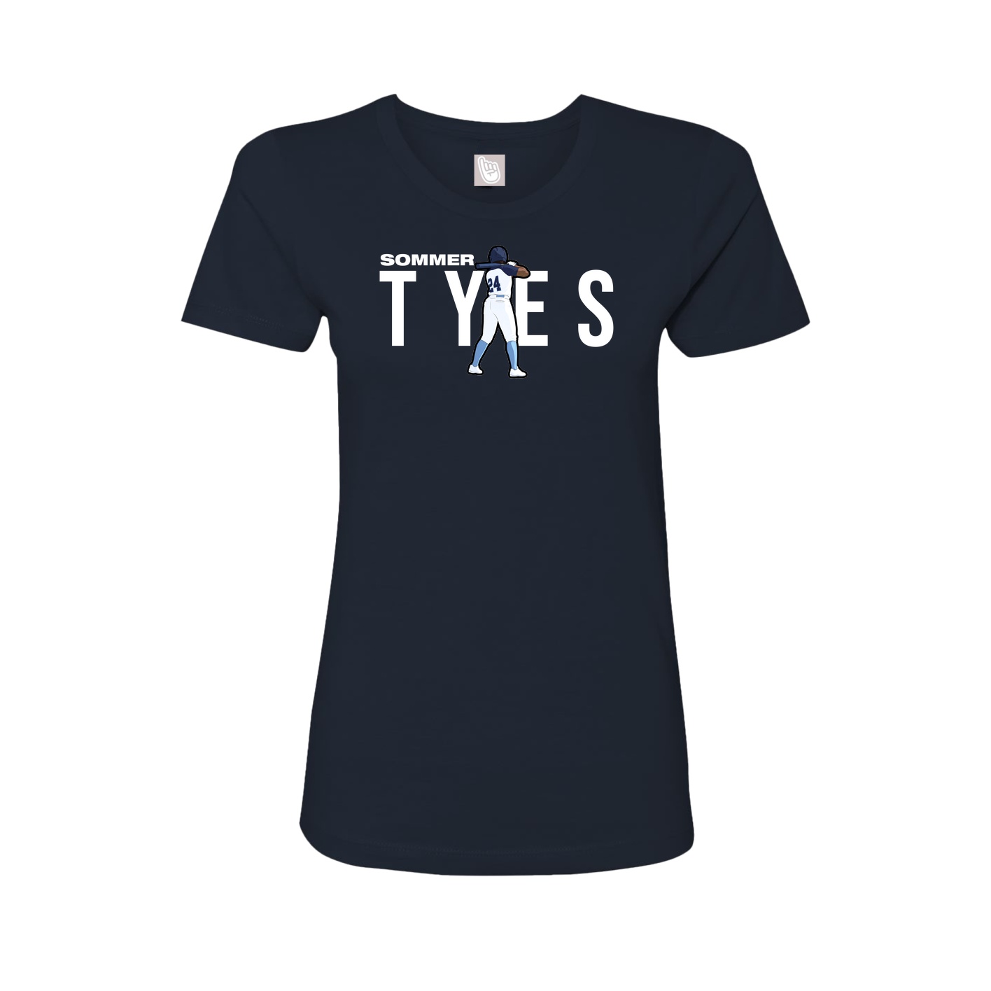 Fitted Women's Tee — Player Name in Navy