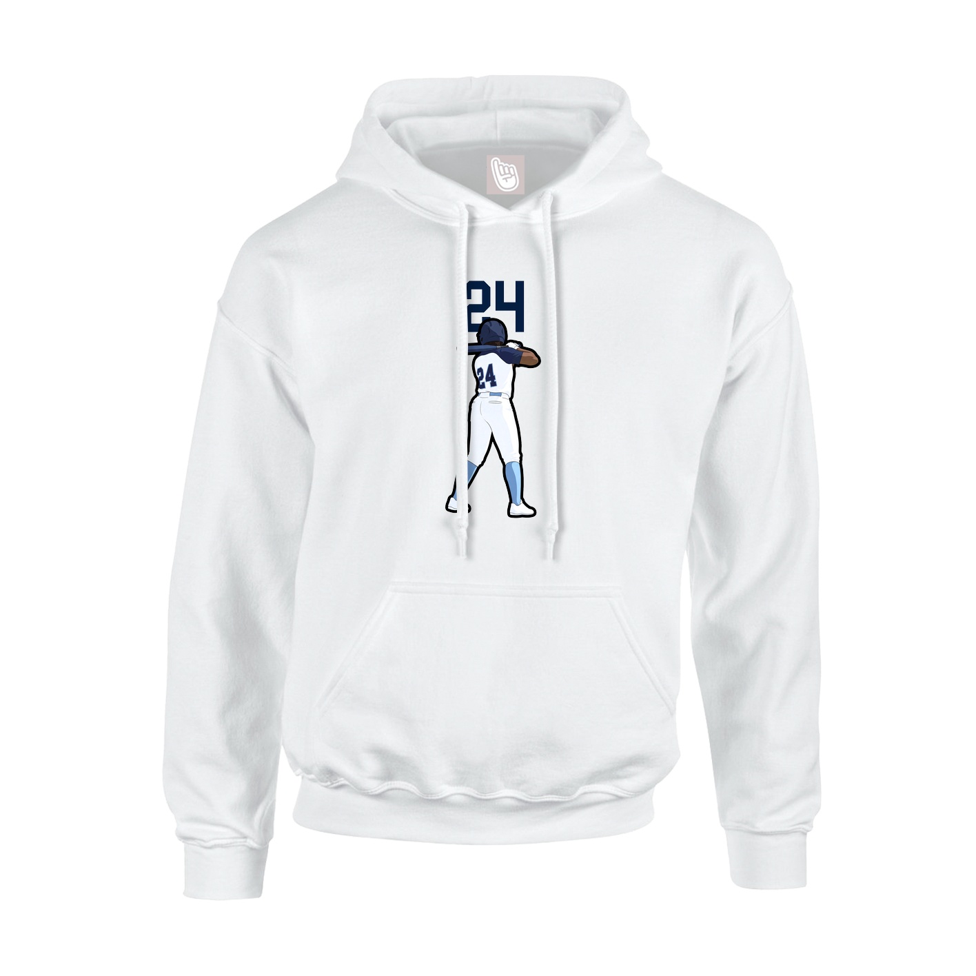 Youth Hoodie — Number Top in White