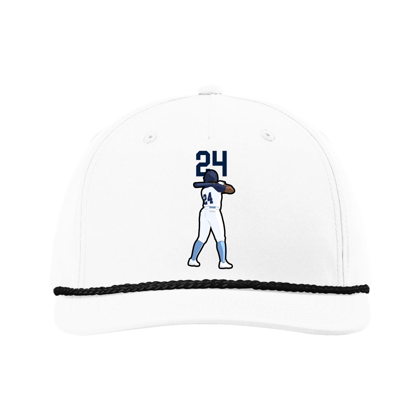 Five-Panel Classic Rope Cap — Number Top in White