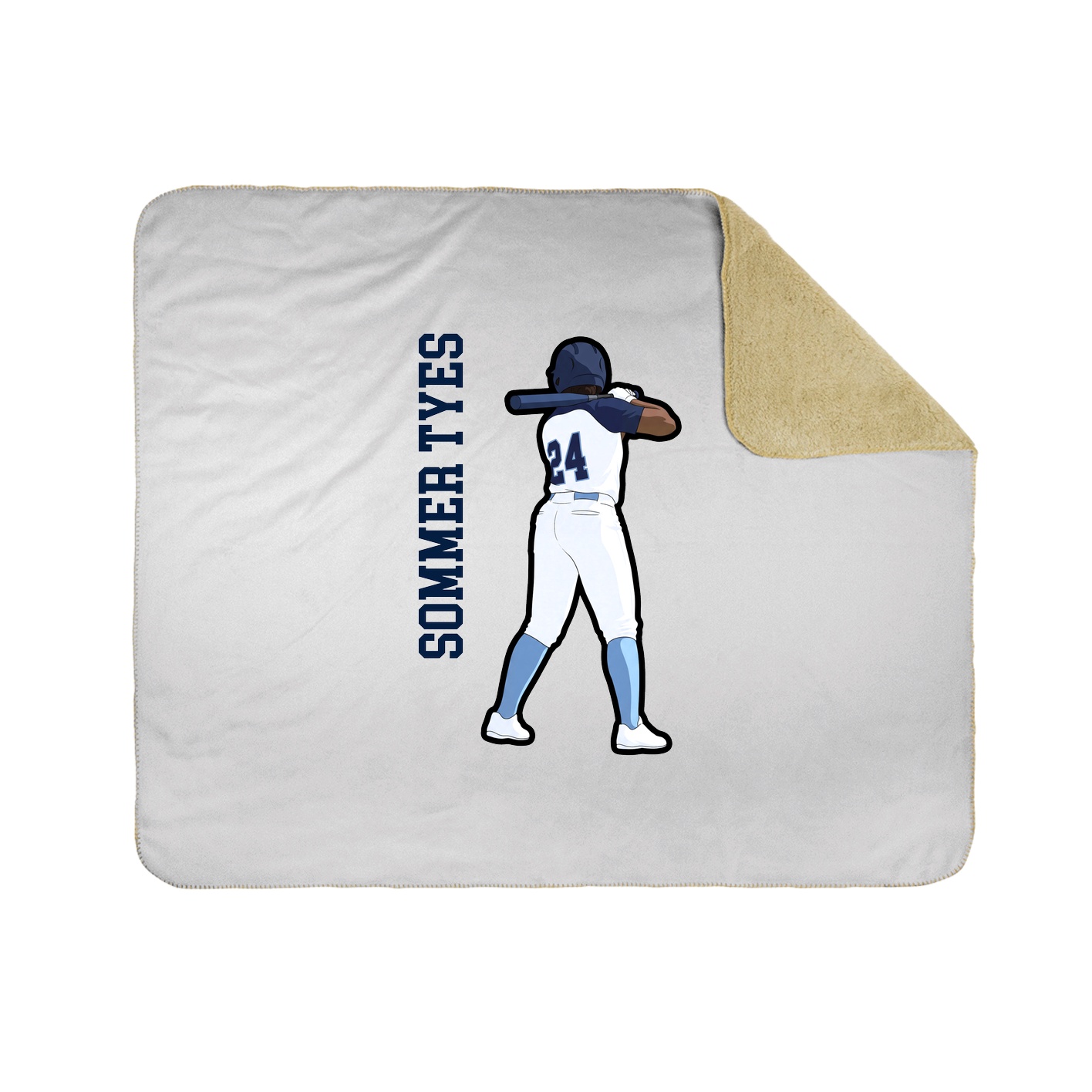 Throw Blanket — Name Vertical in White