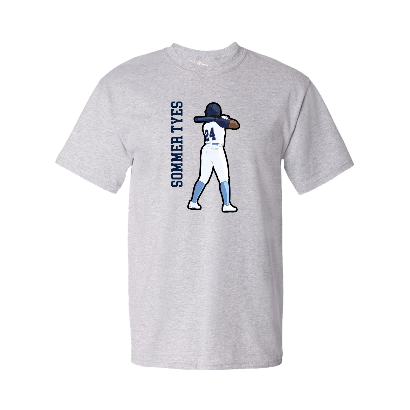 Tee — Name Vertical in Grey