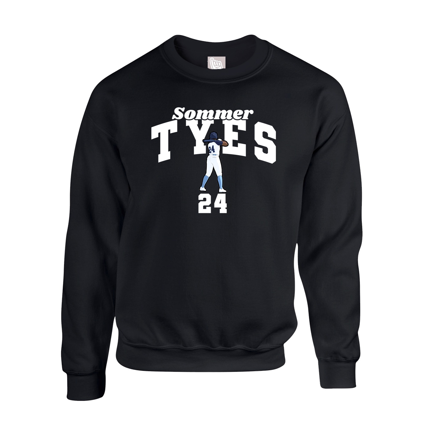 Fleece Crew — Signature Arch in Black