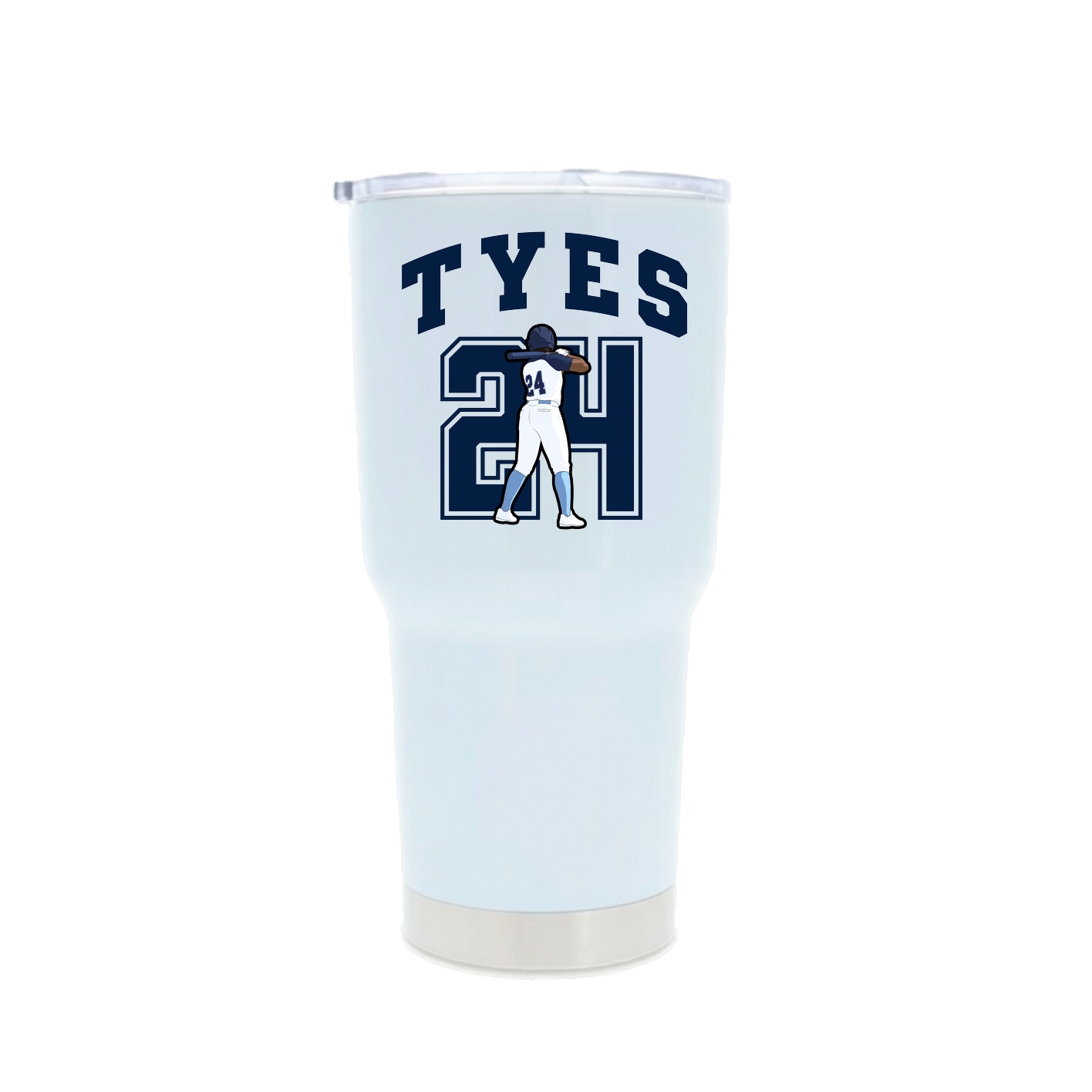 30oz Stainless Steel Tumbler — Number in White