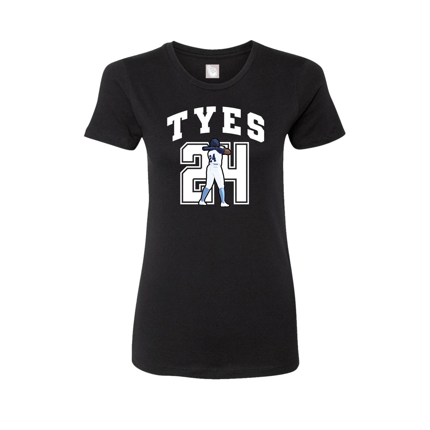 Fitted Women's Tee — Number in Black