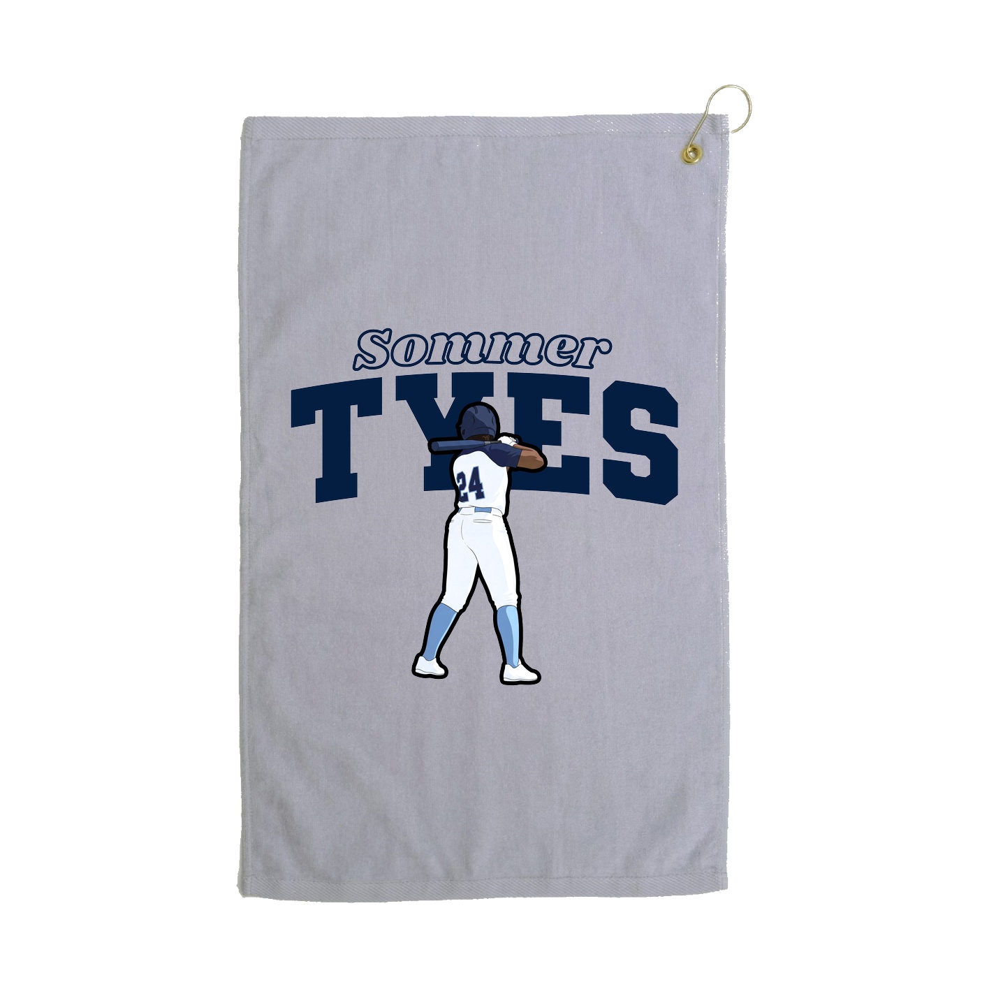 Golf Towel — Name Arch in Grey