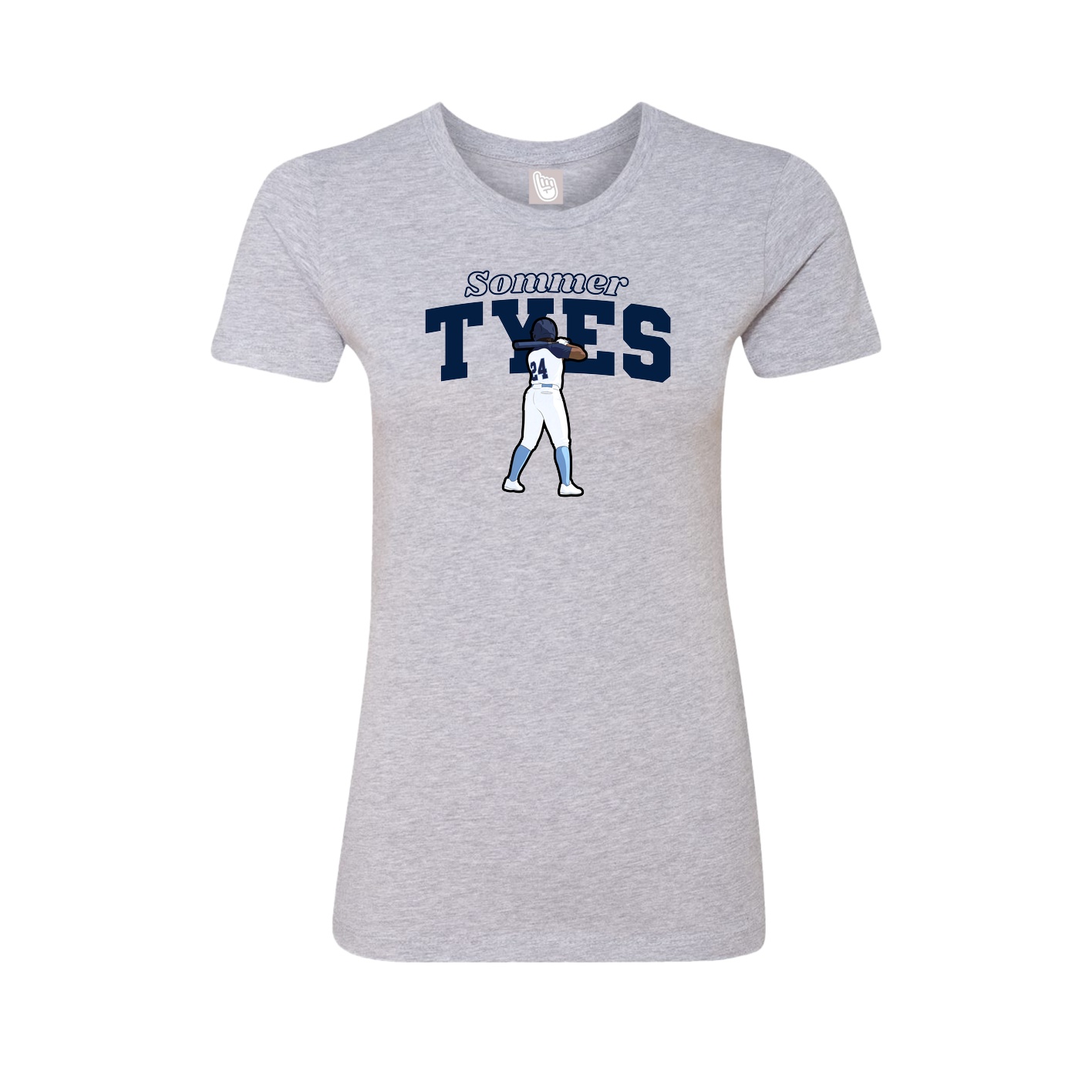Fitted Women's Tee — Name Arch in Grey