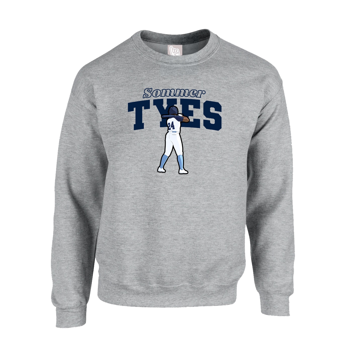 Fleece Crew — Name Arch in Grey