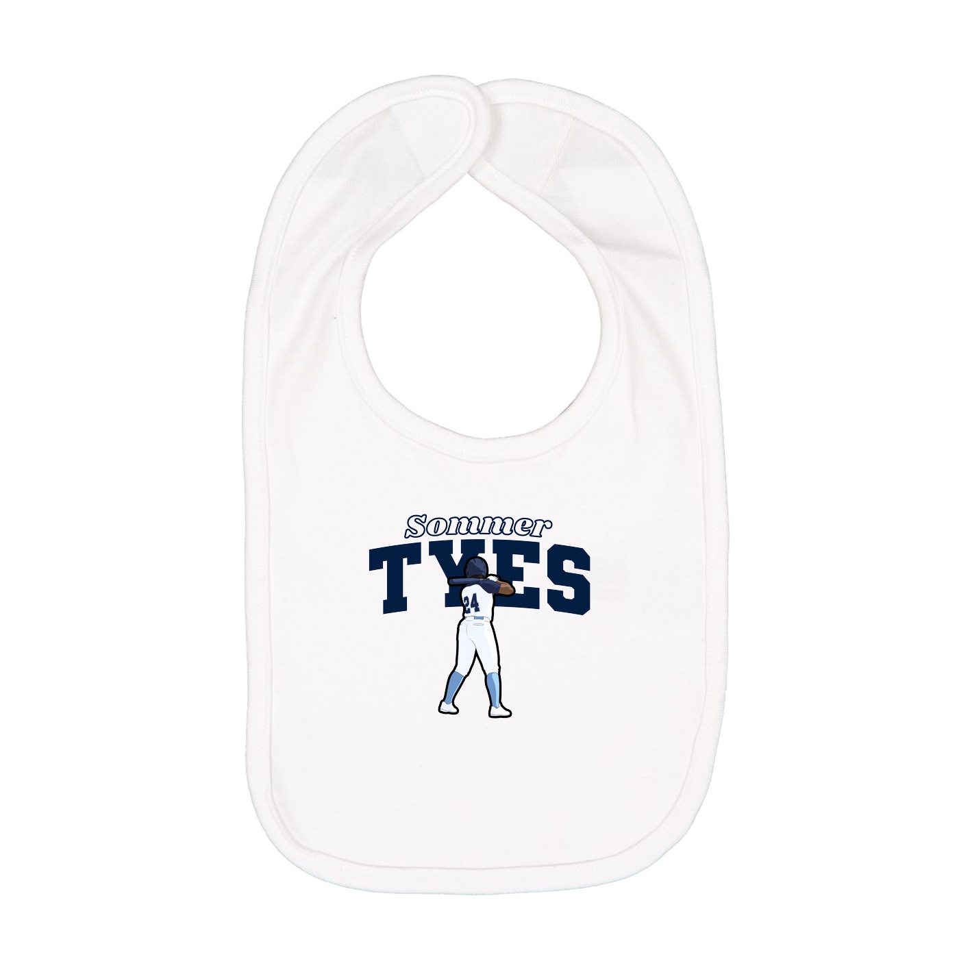 Infant Bib — Name Arch in White