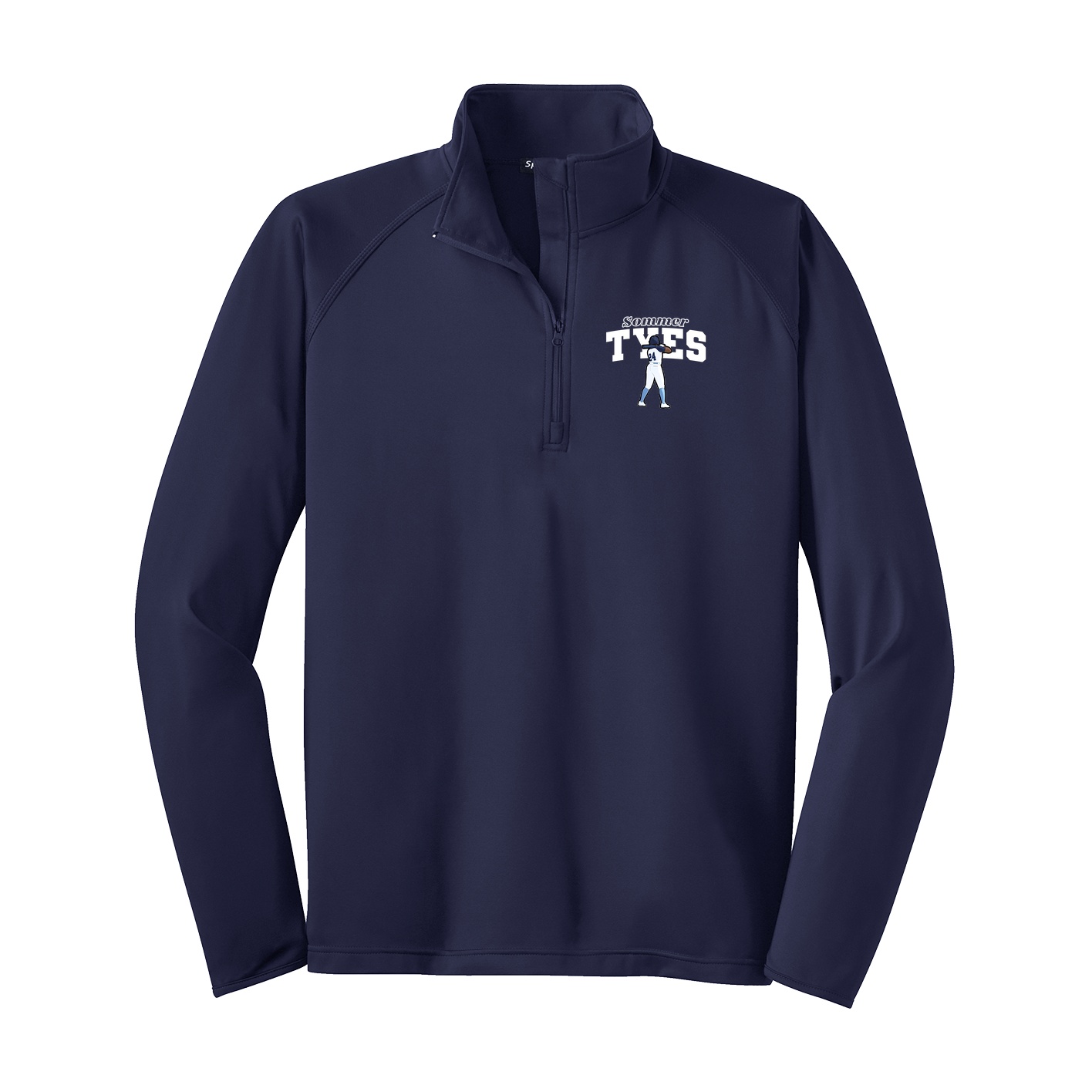 Q-Zip Pullover — Name Arch in Navy