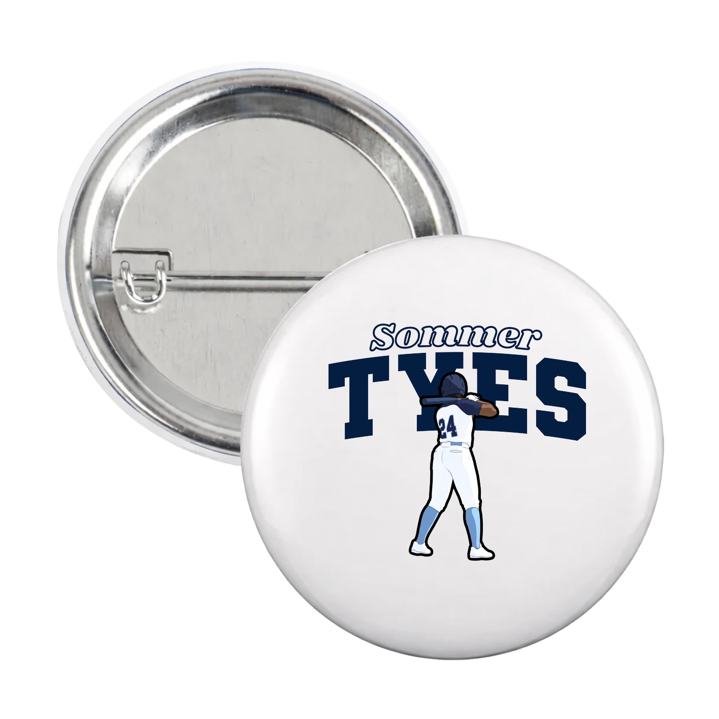 Game Day Button — Name Arch in White