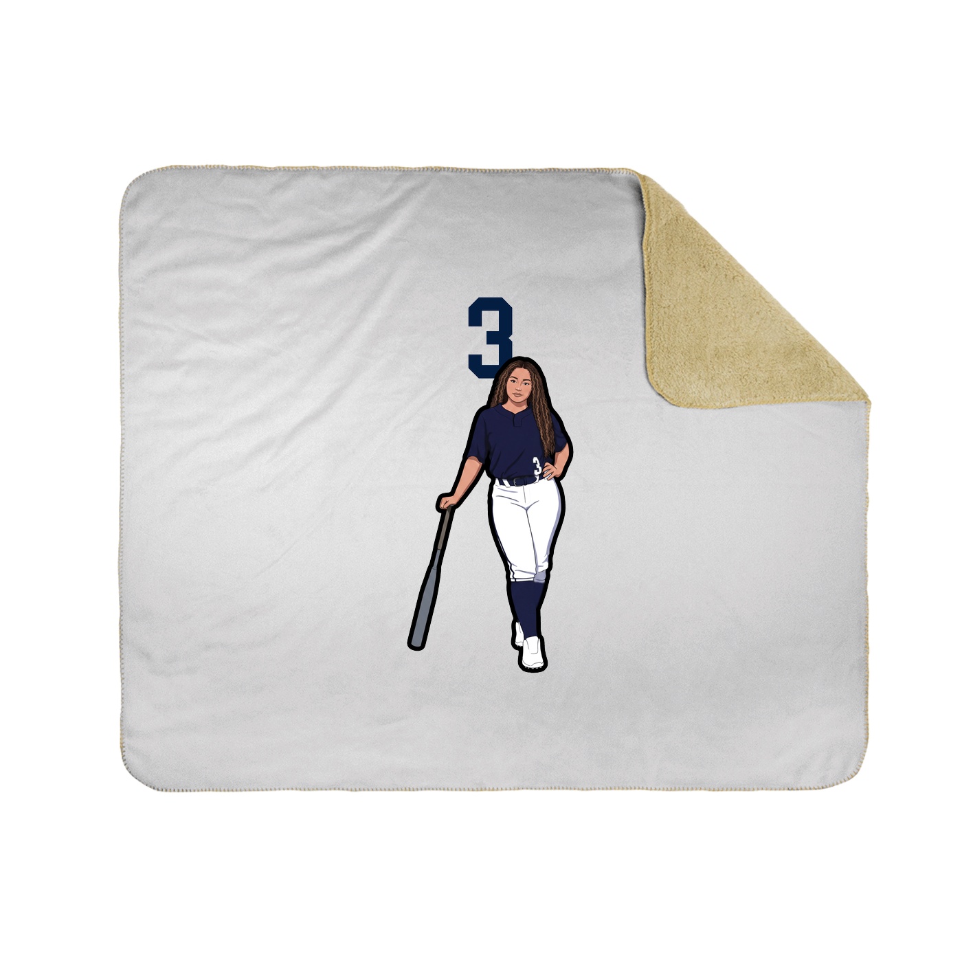 Throw Blanket — Number Top in White
