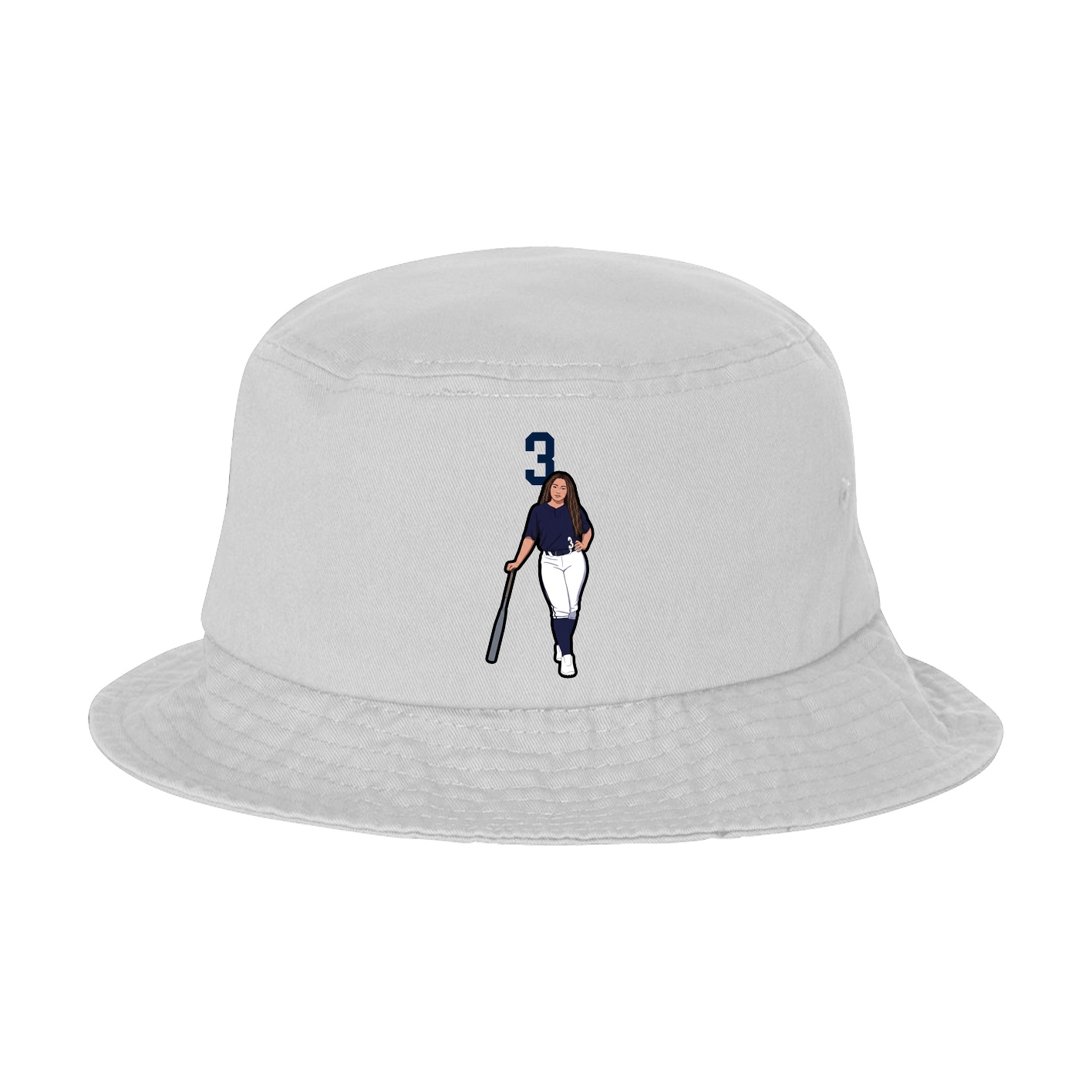 Bucket Cap — Number Top in White