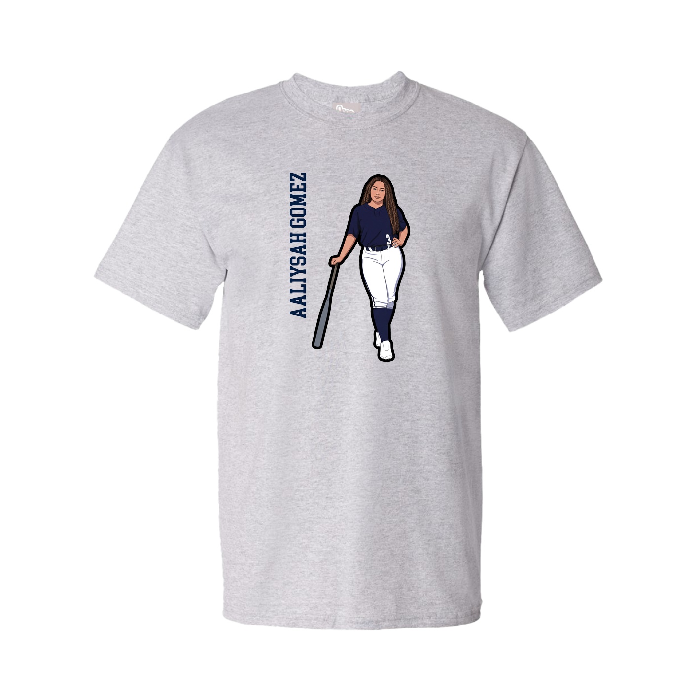 Tee — Name Vertical in Grey