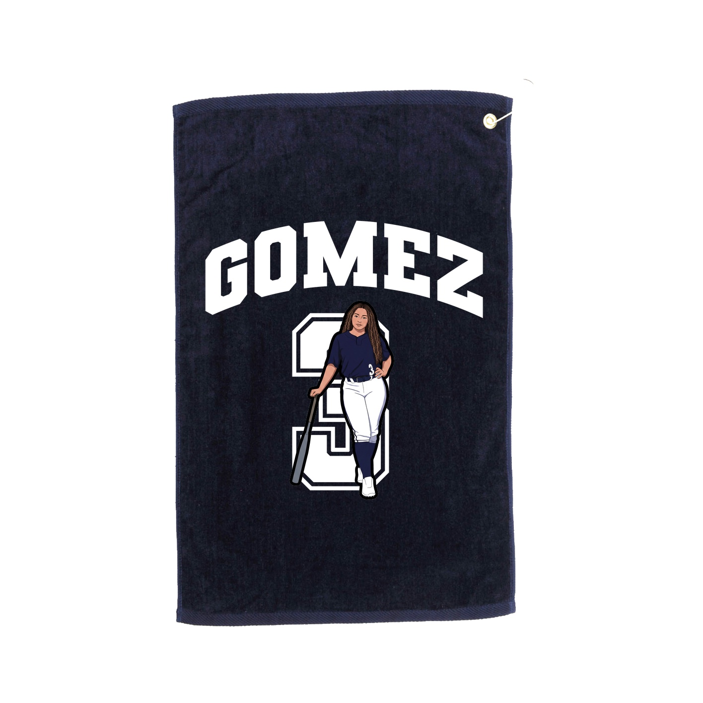 Golf Towel — Number in Navy