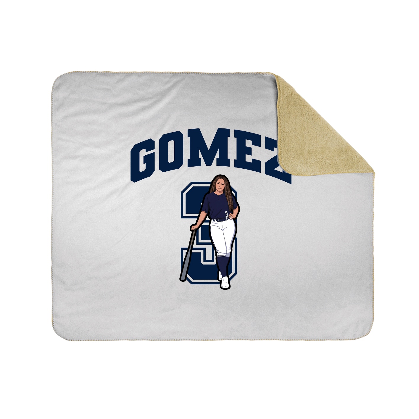 Throw Blanket — Number in White