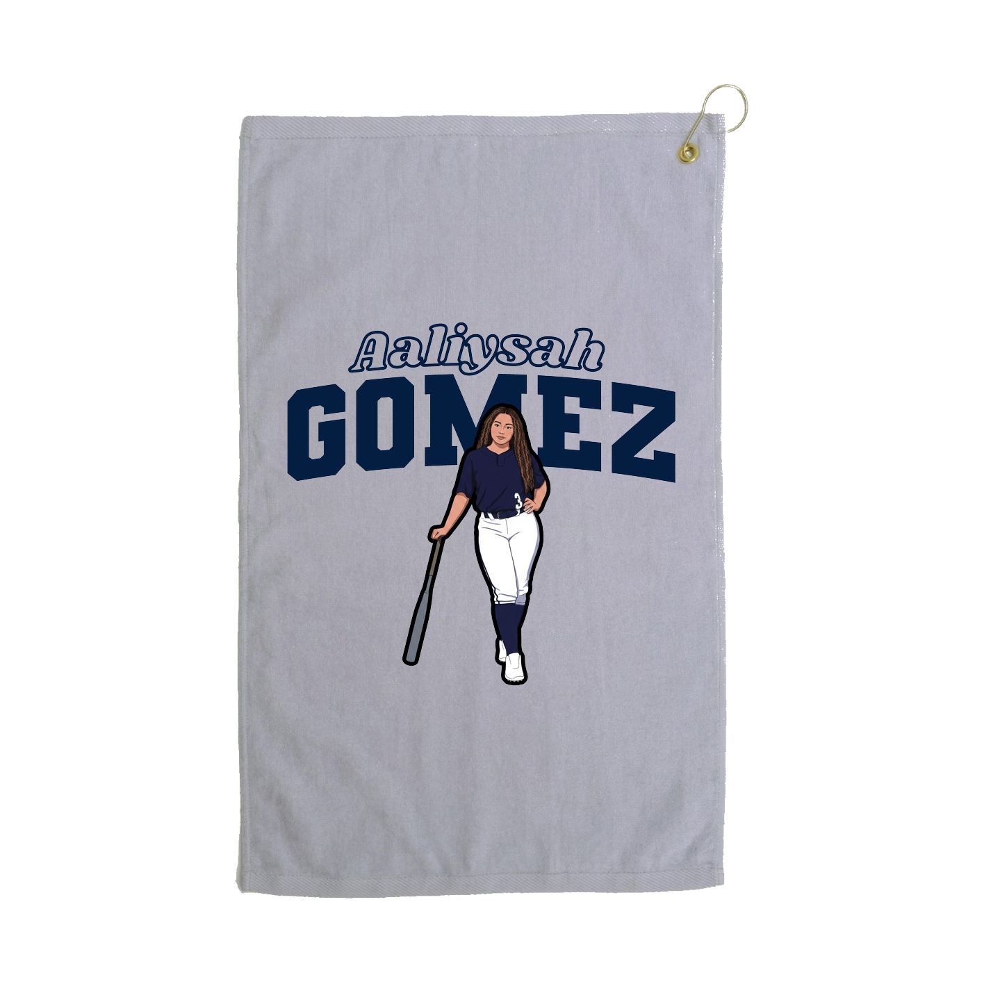 Golf Towel — Name Arch in Grey