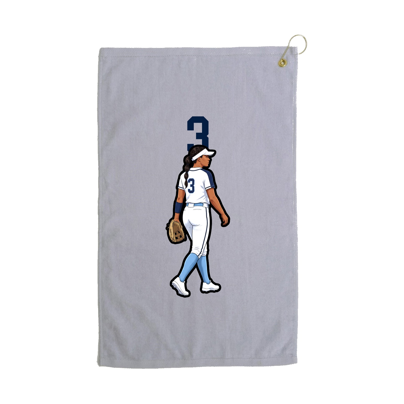 Golf Towel — Number Top in Grey