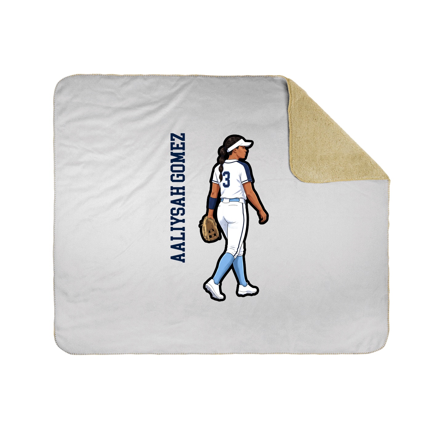 Throw Blanket — Name Vertical in White