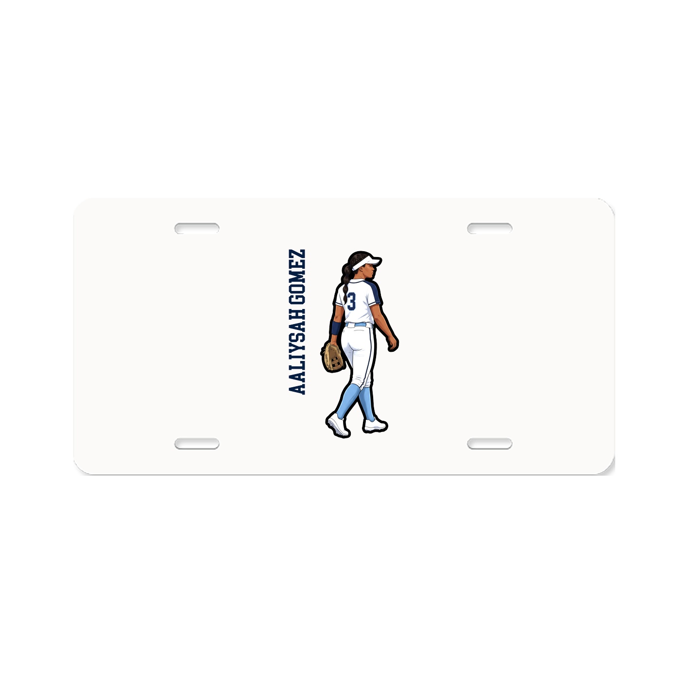 License Plate — Name Vertical in Classic