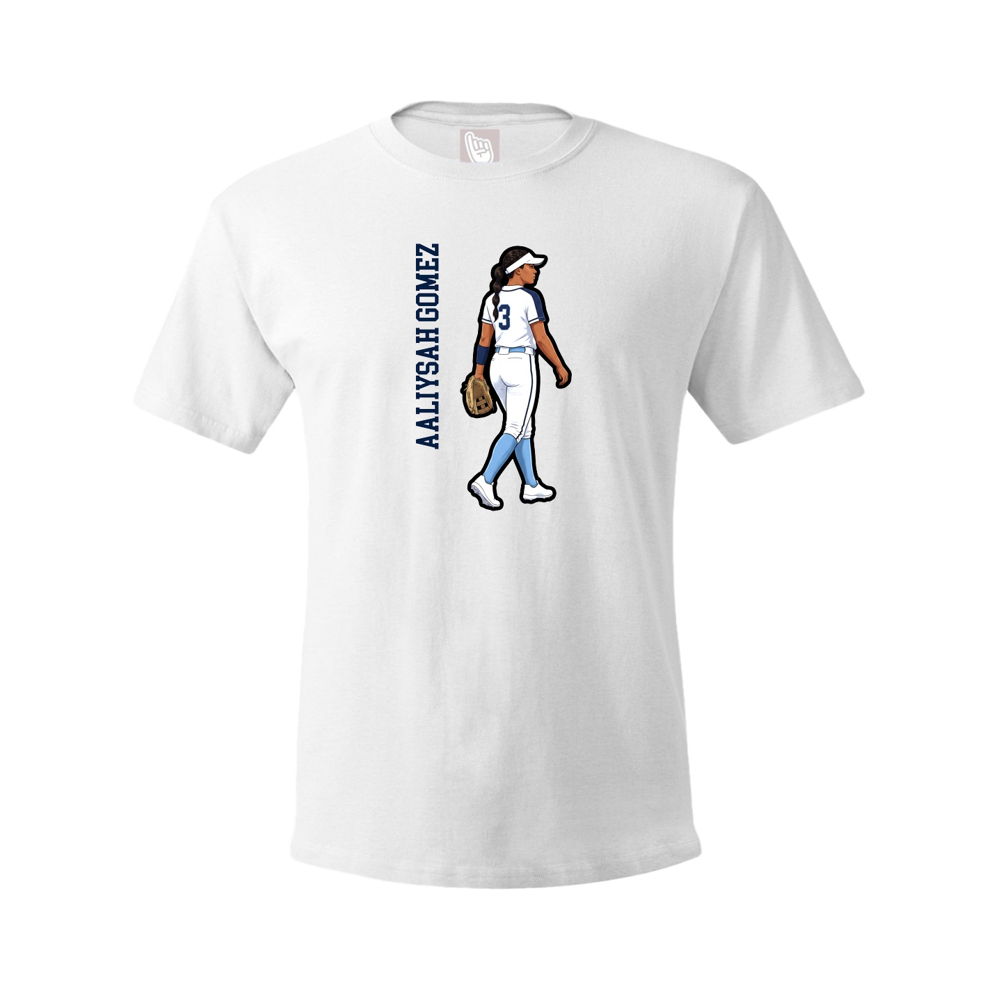 Youth Tee — Name Vertical in White