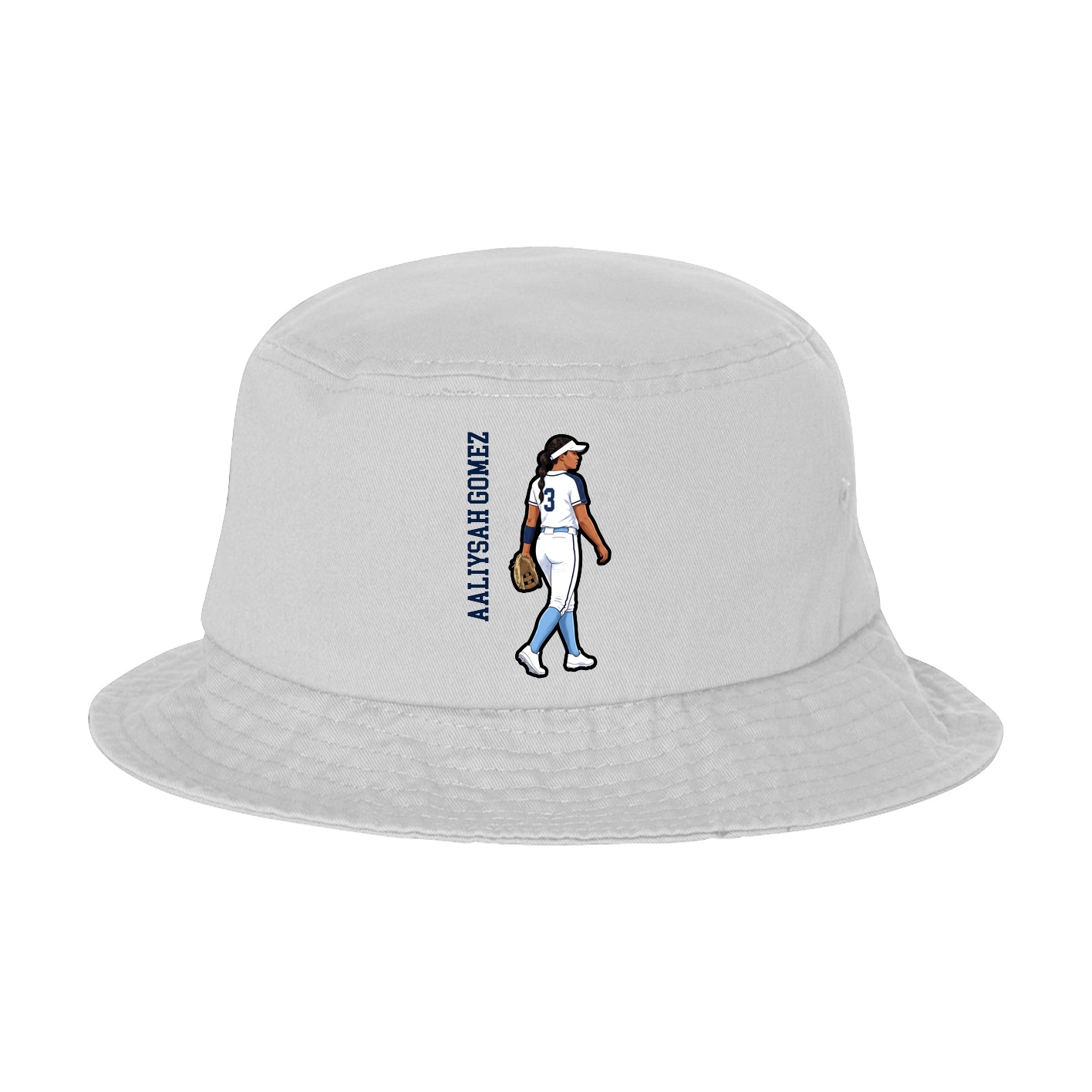 Bucket Cap — Name Vertical in White