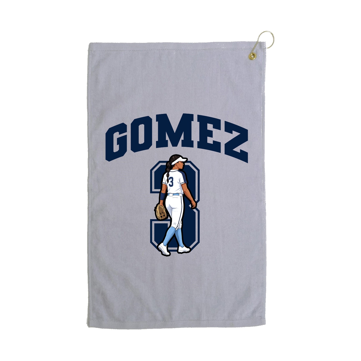 Golf Towel — Number in Grey