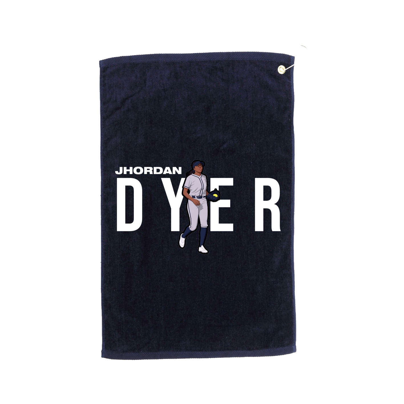 Golf Towel — Player Name in Navy