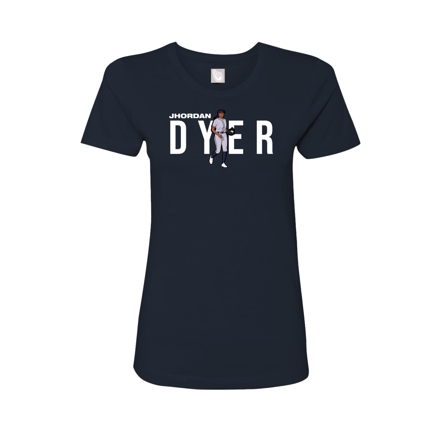 Fitted Women's Tee — Player Name in Navy