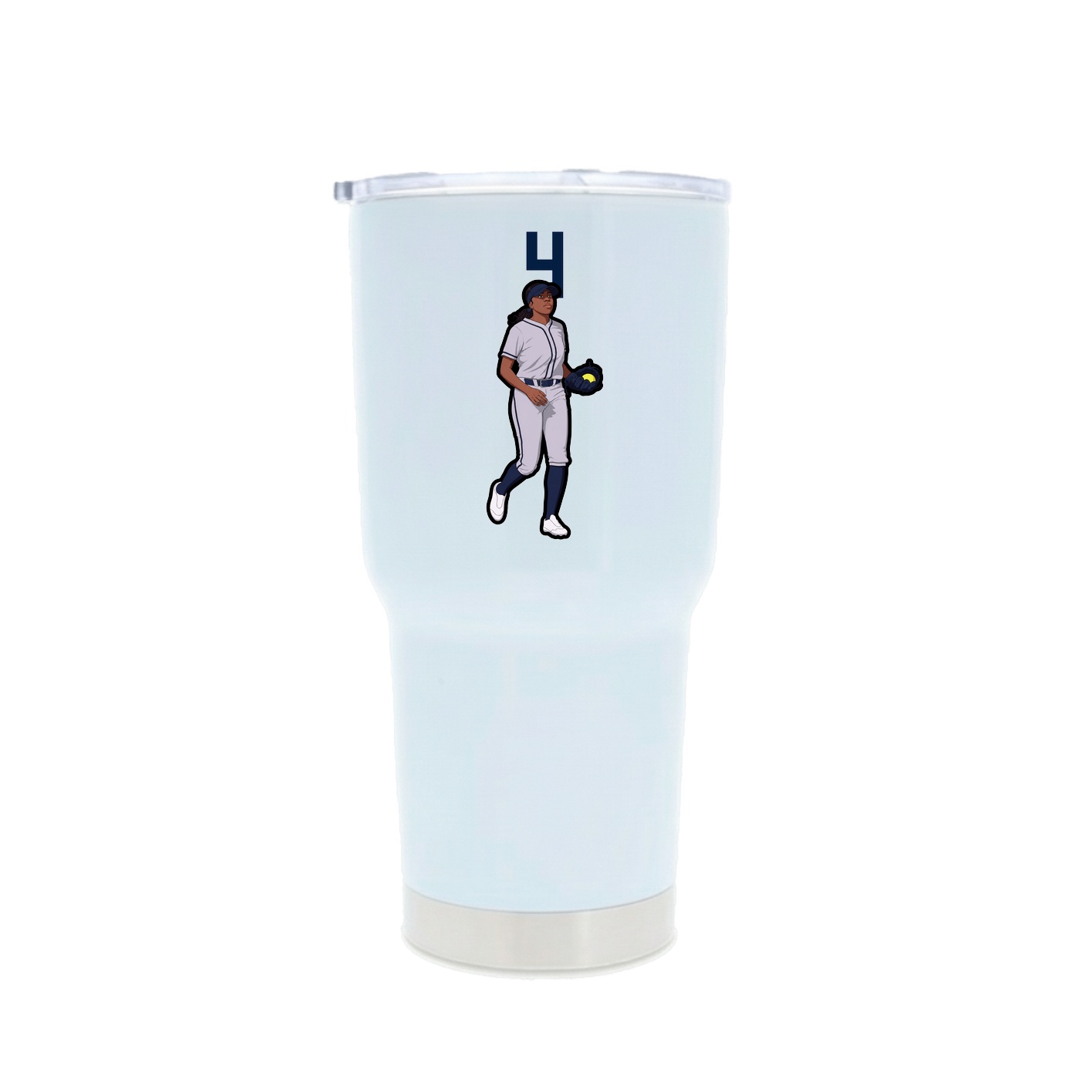 30oz Stainless Steel Tumbler — Number Top in White