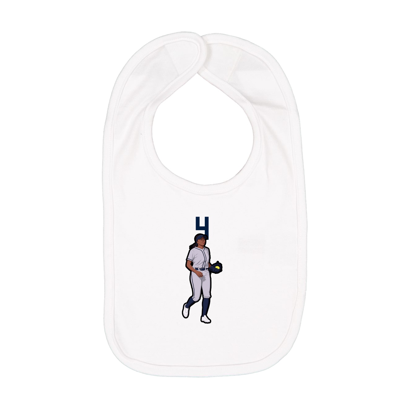 Infant Bib — Number Top in White