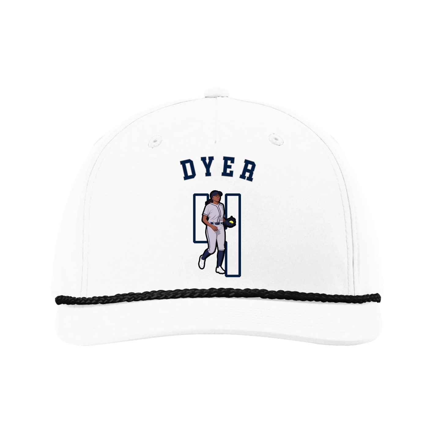 Five-Panel Classic Rope Cap — Shirsey Arch in White