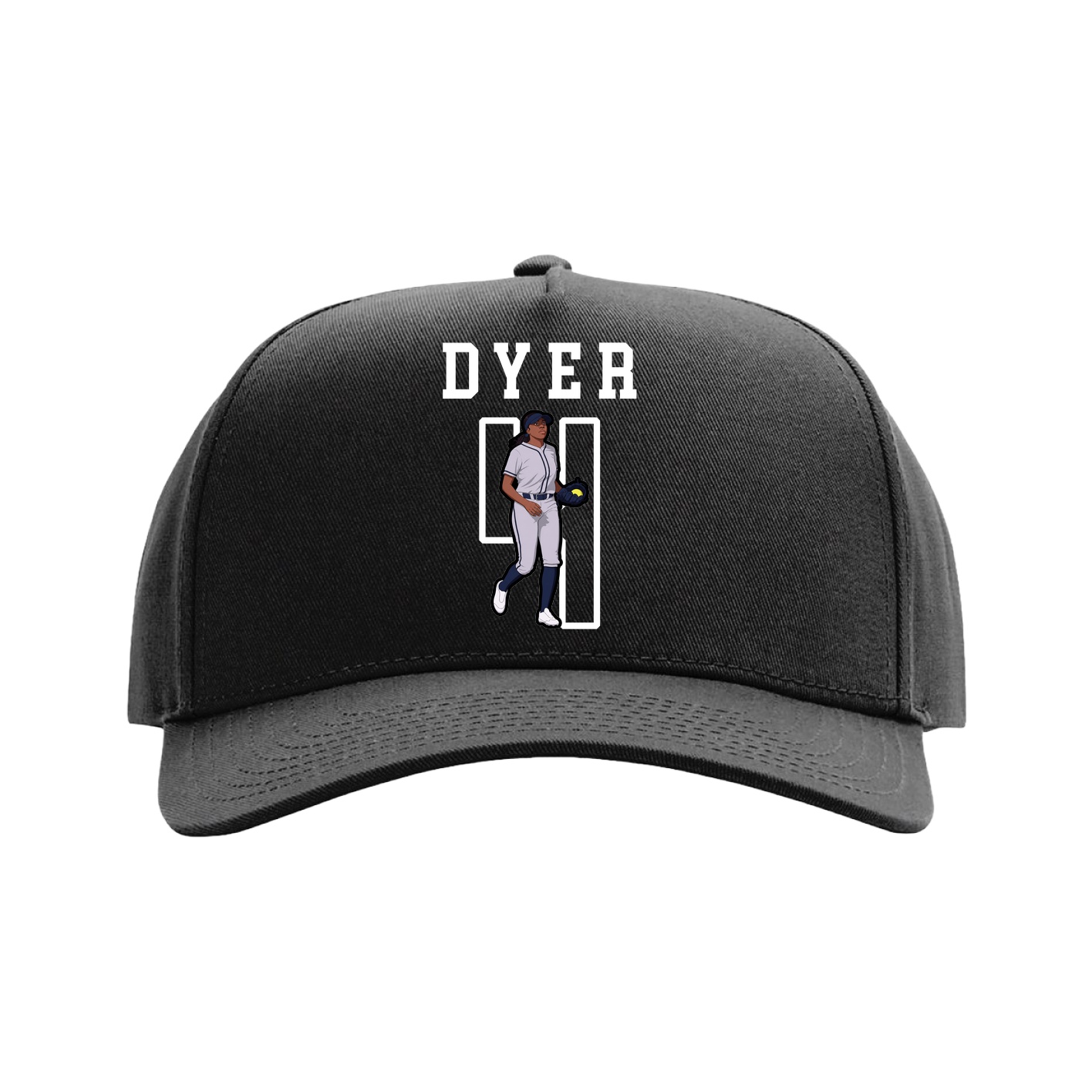 Full Fabric Five-Panel Champ Cap — Shirsey in Black