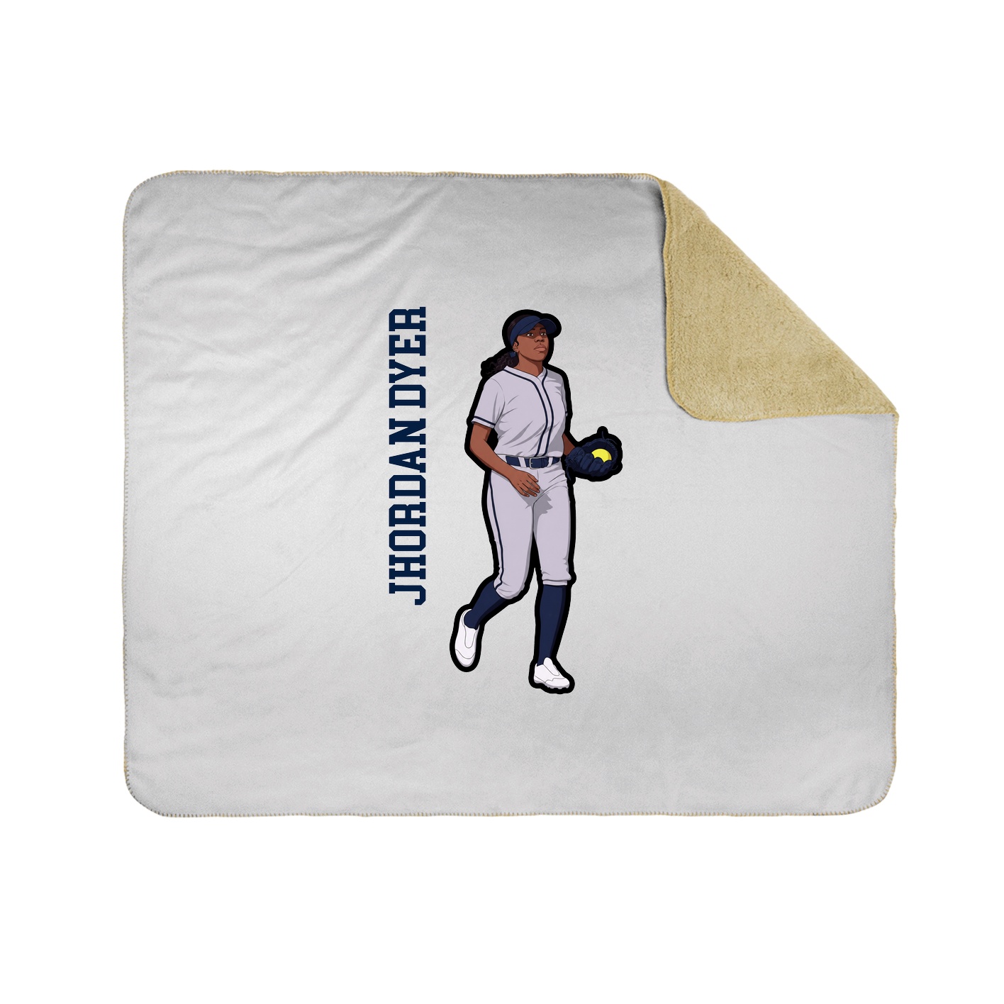 Throw Blanket — Name Vertical in White