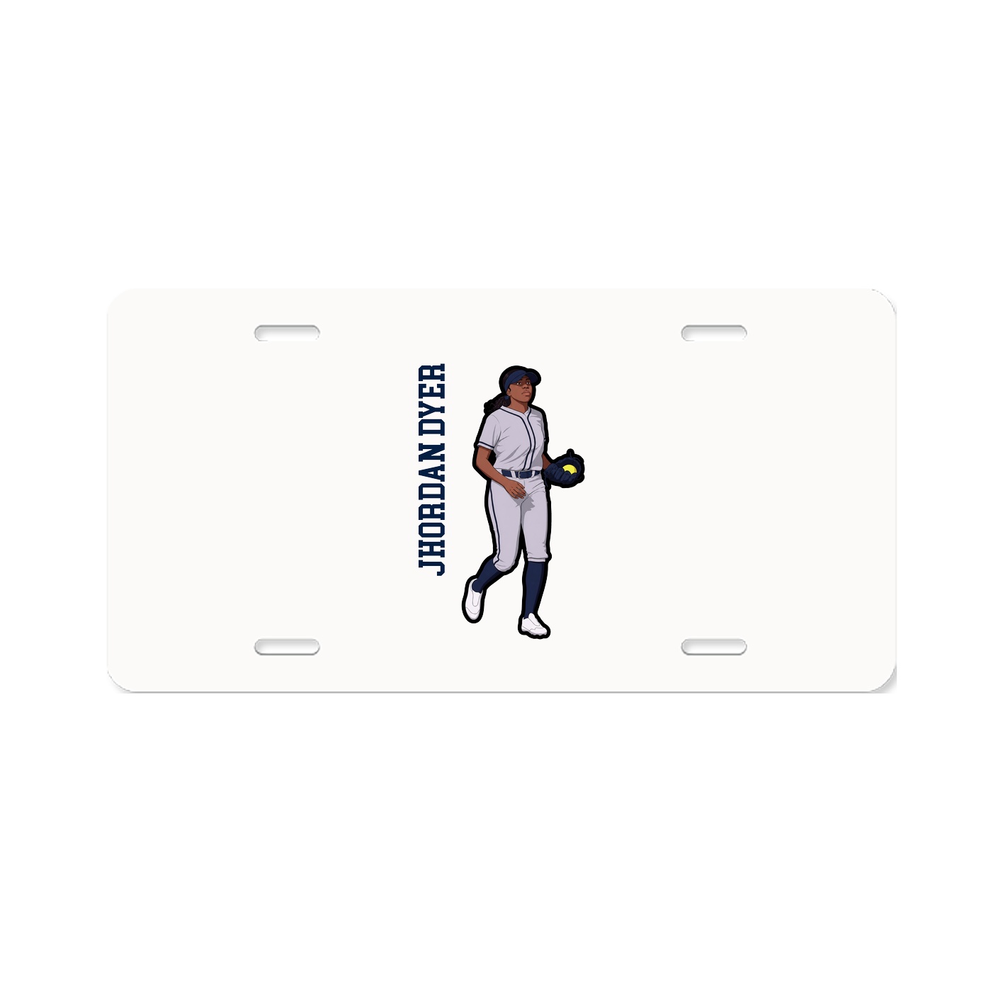 License Plate — Name Vertical in Classic