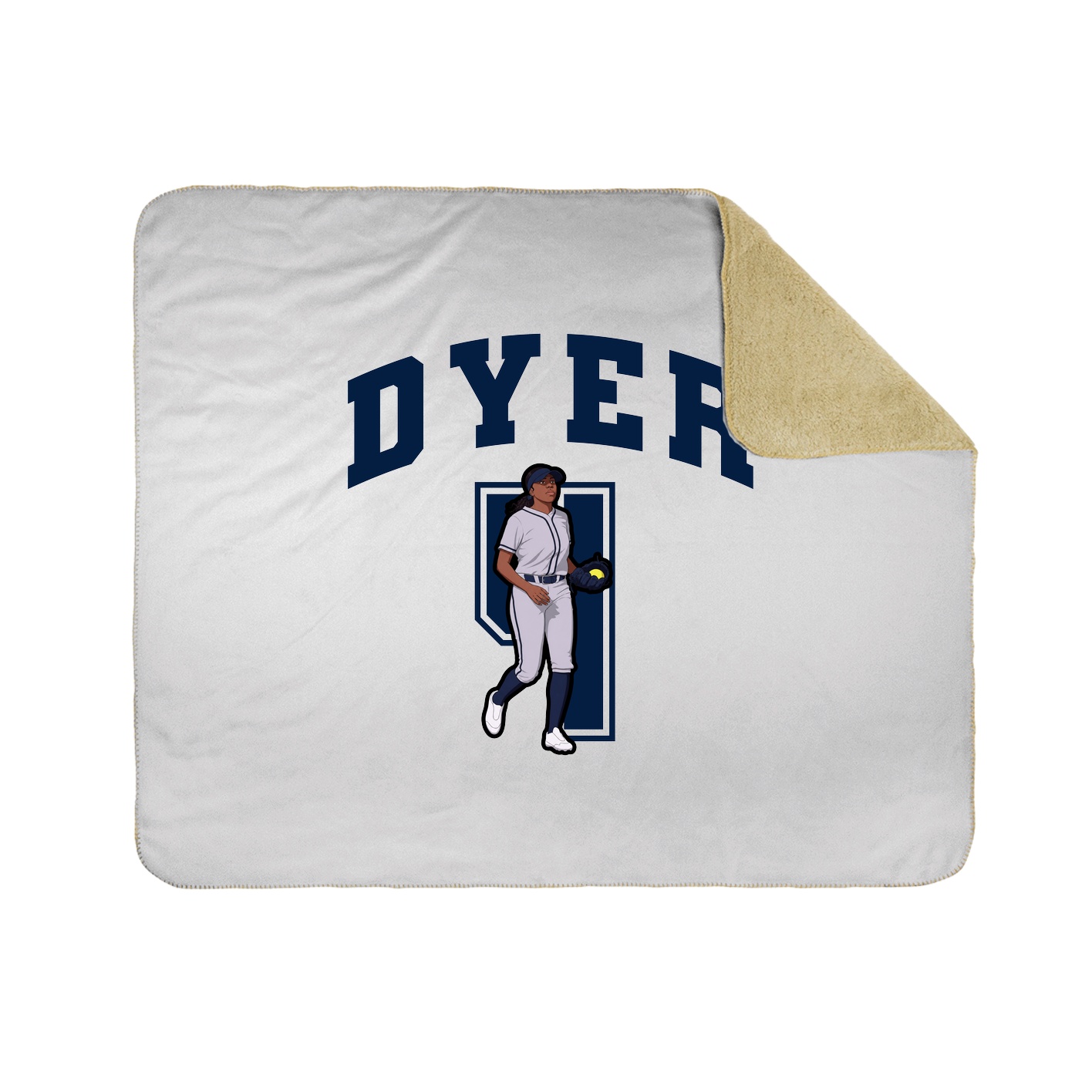 Throw Blanket — Number in White
