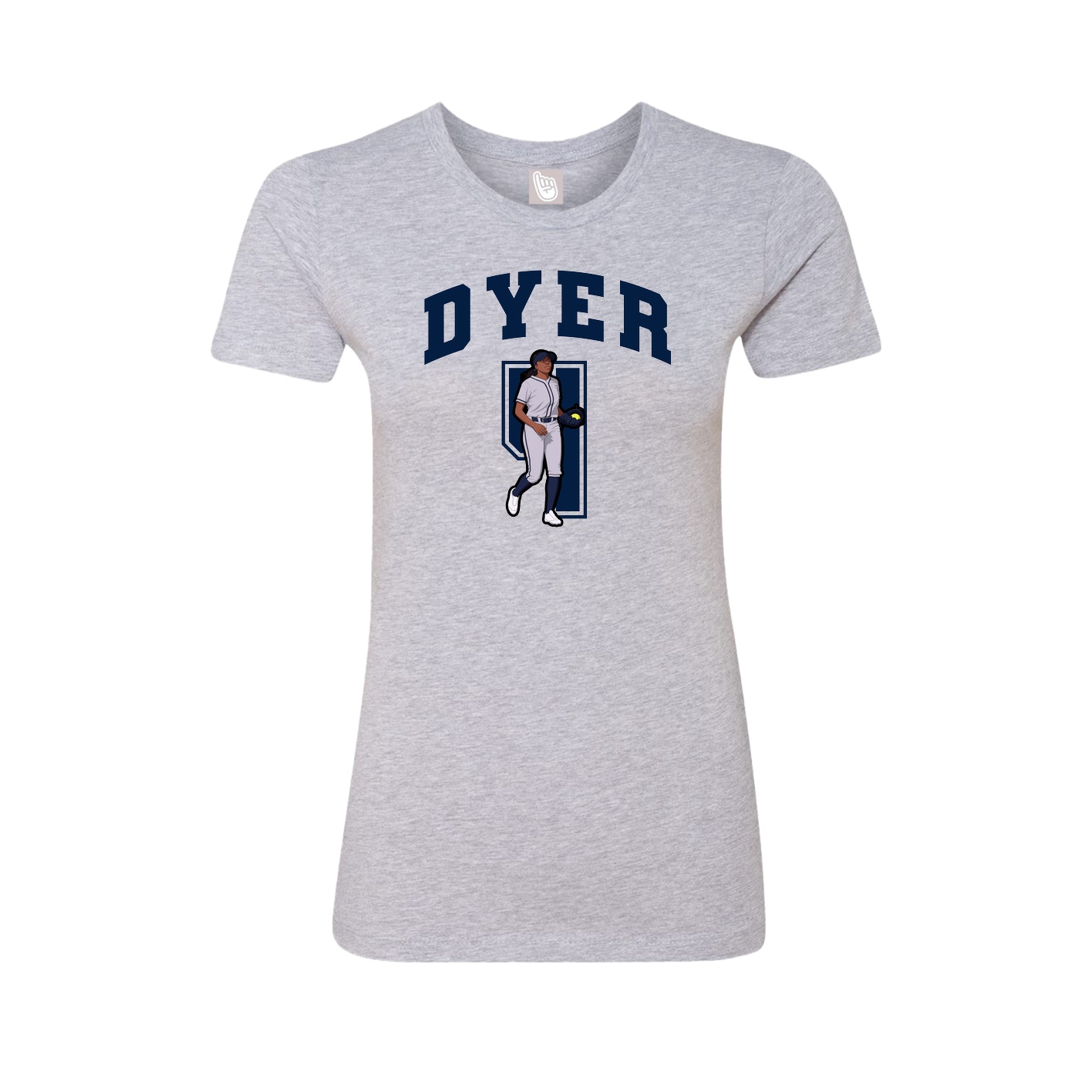 Fitted Women's Tee — Number in Grey