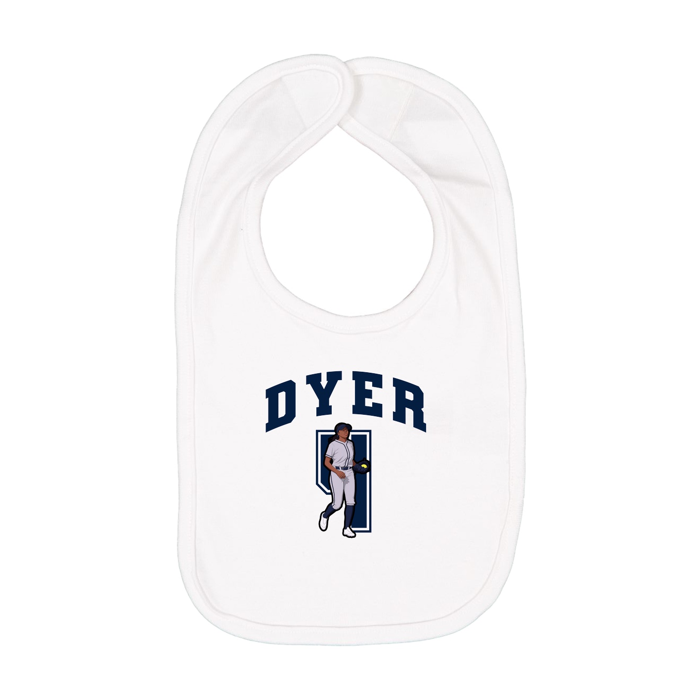 Infant Bib — Number in White