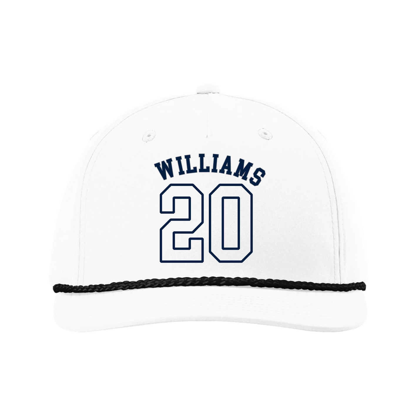 Five-Panel Classic Rope Cap — Shirsey Arch in White