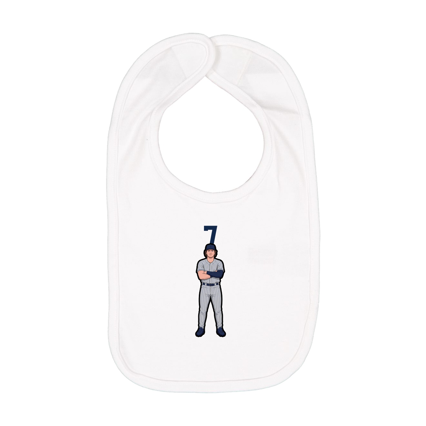 Infant Bib — Number Top in White