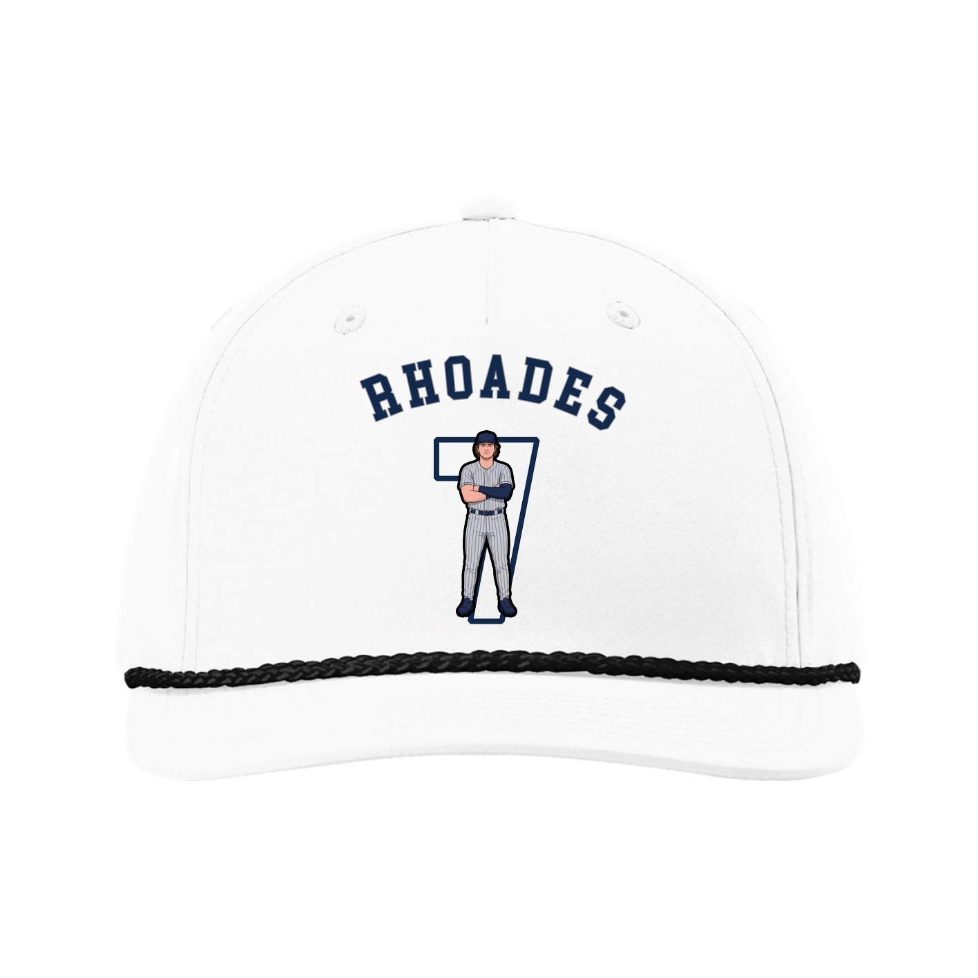 Five-Panel Classic Rope Cap — Shirsey Arch in White