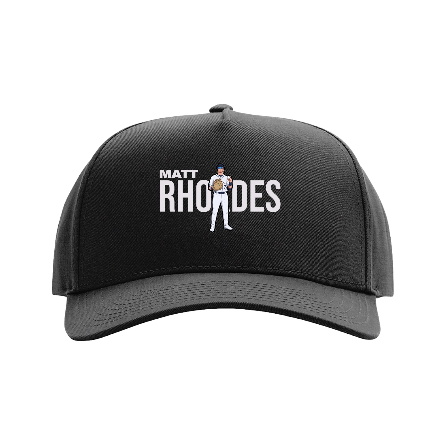 Full Fabric Five-Panel Champ Cap — Player Name in Black