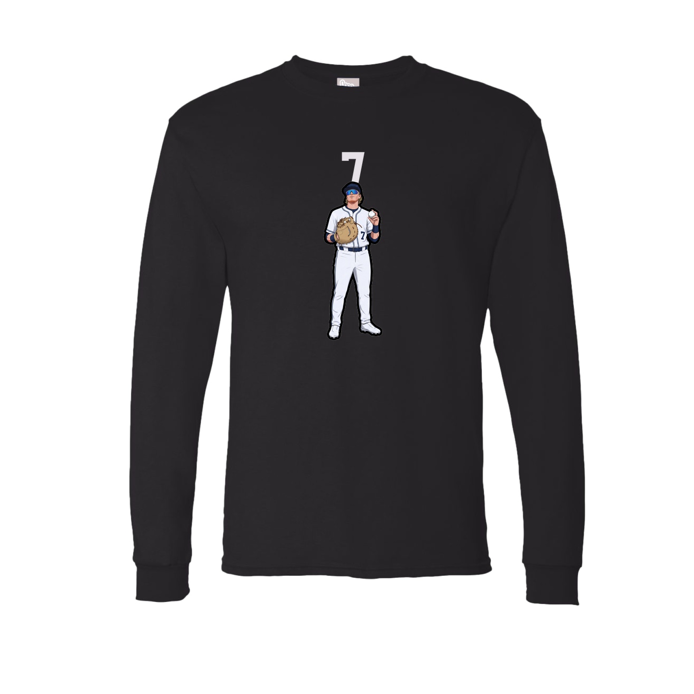 Long Sleeve Tee — Number Top in Black
