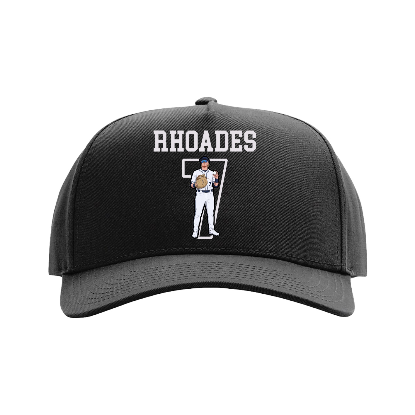 Full Fabric Five-Panel Champ Cap — Shirsey in Black